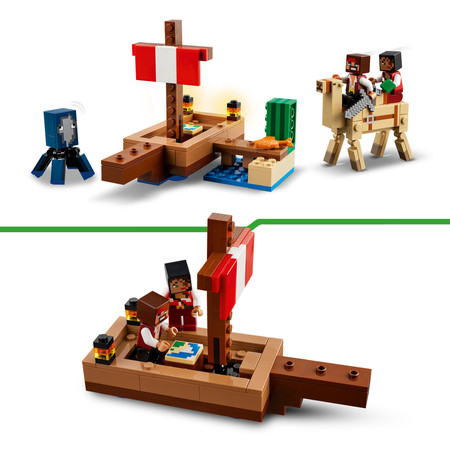LEGO Minecraft 21259 Rejs Statkiem Pirackim Kałamarnica Wielbłąd 2x Pirat