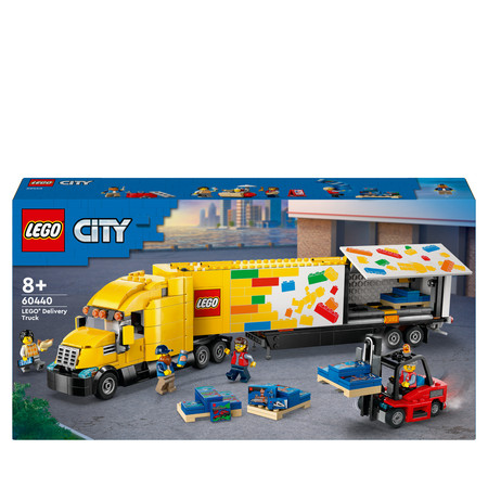 LEGO City 60440 Żółta Ciężarówka Dostawcza Samochód Wózek Widłowy 4 Figurki