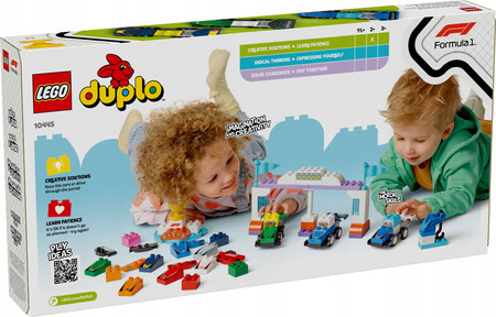 LEGO DUPLO 10445 Bolidy i Kierowcy F1 Wyścigówki Samochódy Auta Formuła 1
