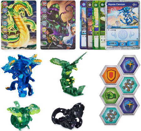 ZESTAW BAKUGAN LEGENDS BATTLE 5 FIGUREK KARTY