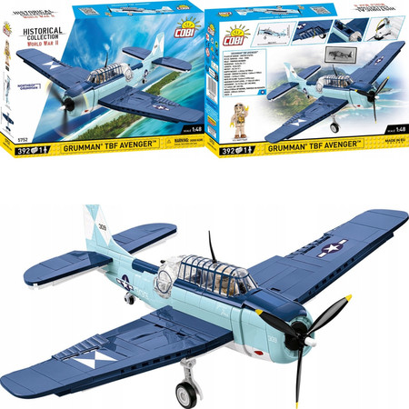Klocki Wojskowe COBI 5752 Samolot Grumman TBF Avenger 392 El Polski Produkt