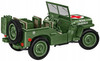 Klocki Wojskowe COBI 2806 Samochód Jeep Willys MB Medical Duży 1131EL. Auto