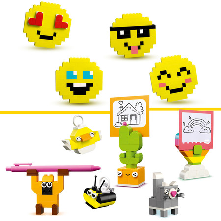 LEGO Classic 11042 Kreatywne Wesołe Pudełko Kot Aparat Mysz Krab Kaktus