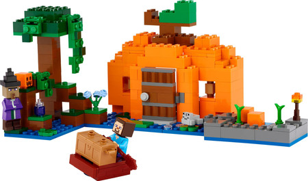 LEGO Minecraft 21248 Dyniowa farma Dom Steve Czarownica Łódka Pole Dynia