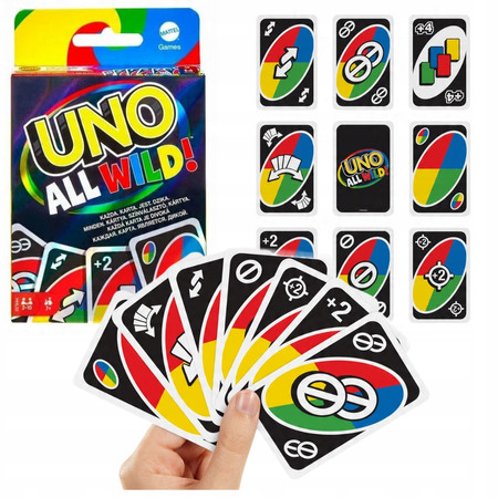 Gra karciana Mattel UNO All Wild Karty do gry 7+ HHL33