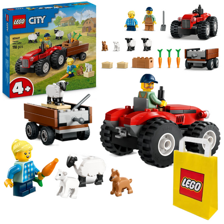 LEGO 60461 City - Czerwony traktor z przyczepą i owcą Wieś Rolnik zwierzęta