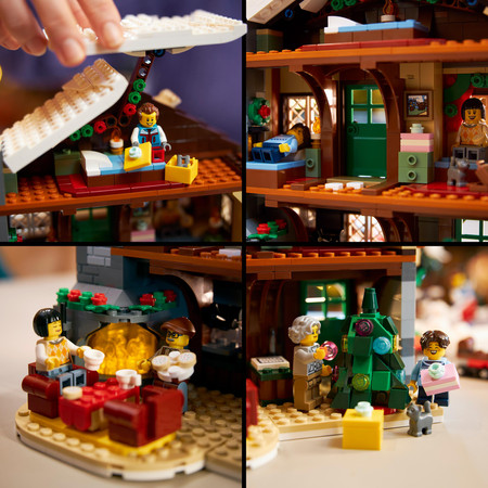 LEGO ICONS 10325 3 Piętrowa Górska Chata Lodowisko Skuter 5 Figurek Akcesor