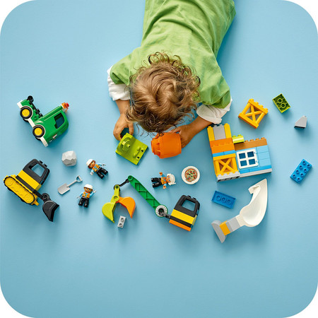 LEGO Duplo Plac Budowy Dźwig Betoniarka 3 figurki 10990