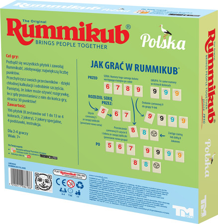 Rummikub Limitowana Edycja Polska Standard Classic Gra Logiczna planszowa