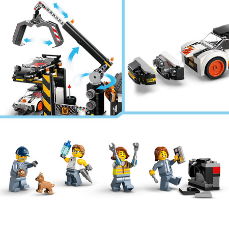 LEGO City 60472 Złomowisko z samochodami Recykling Zgniaciarka Dźwig Złom