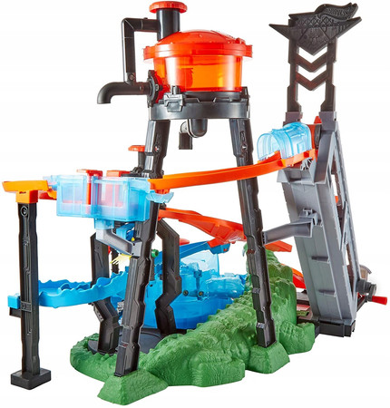 Tor Samochodowy Mattel Hot Wheels City FTB67 Mega Myjnia Atak Krokodyla