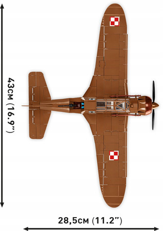 COBI Polskie Klocki Wojskowe 5751 Samolot PZL.23 Karaś 3 Figurki + Mapa
