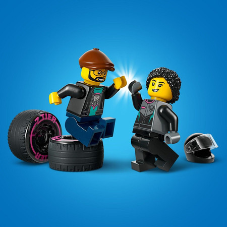 LEGO City 2x Samochód, Auto Wyścigowe Sportowe Laweta Tir Transporter 60406
