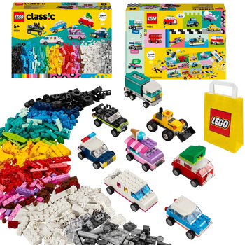 LEGO Classic 11036 Duży Zestaw Kreatywny Pojazdy Samochody 900 el. 52 Koła