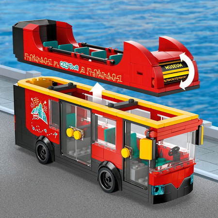 LEGO City 60407 Autobus Czerwony Piętrowy Autokar 5 Figurek Zdejmowany Dach