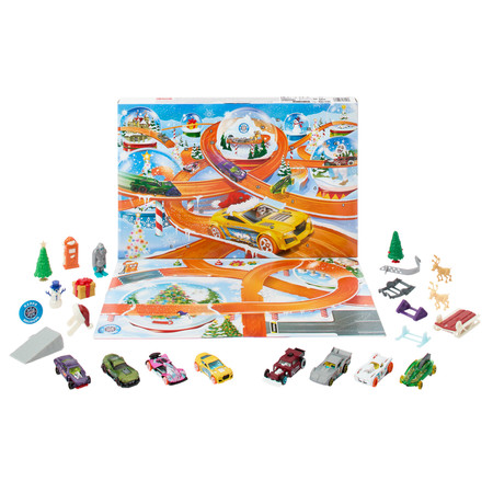 Hot Wheels Kalendarz adwentowy 8 autek 16 akcesoriów 24 okienka
