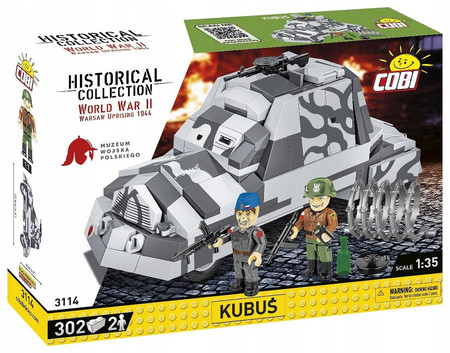 Klocki Wojskowe COBI HC WWII 3114 Kubuś Samochód Pancerny 300 KL. 2 Figurki