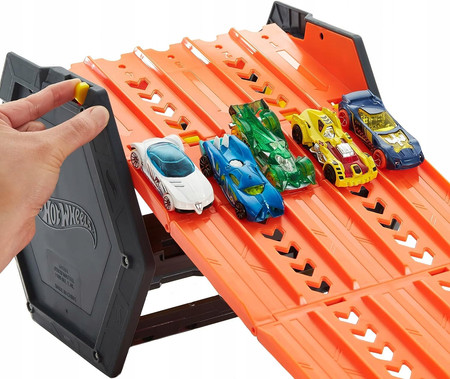 HOT WHEELS HGK41 Rozkładany 5-pasmowy zestaw torów wyścigowych autko Mattel
