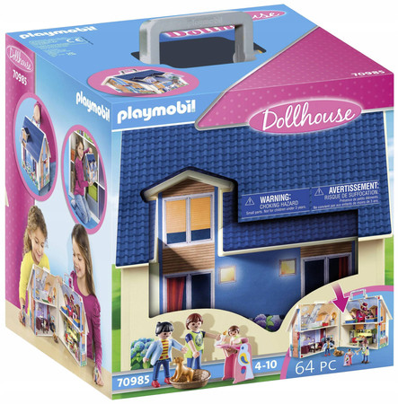 OUTLET Playmobil Przenośny domek dla lalek z wyposażeniem Dollhouse 70985