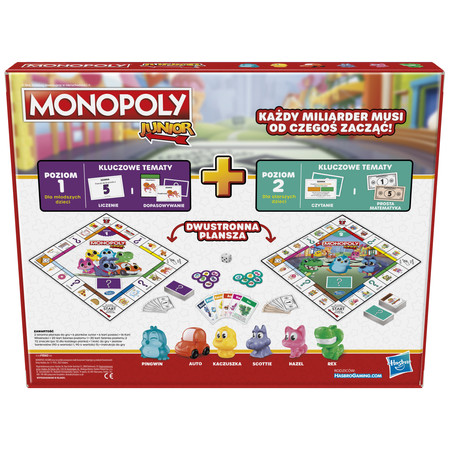 Gra Planszowa Monopoly Junior Hasbro 2 w 1 4+
