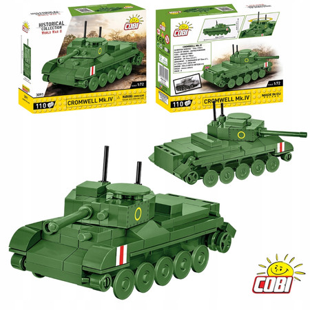 Klocki Wojskowe Cobi 3091 Mini Model Czołg Cromwell Mk.IV HC II Wojna 110EL