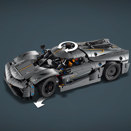 LEGO Technic 42173 Koenigsegg Jesko Absolutny szary hipersamochód