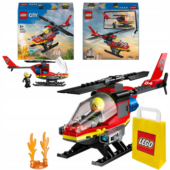 LEGO City Straż Pożarna 60411 Strażacki Helikopter Ratunkowy Armatki Wodne