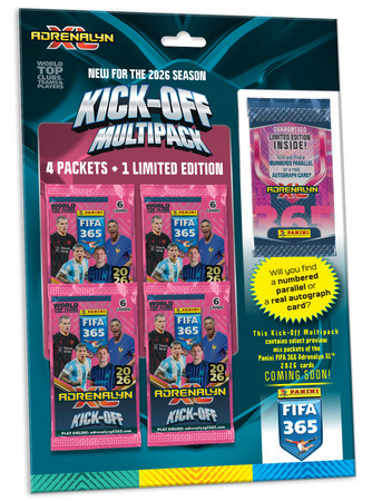 Saszetki z kartami Fifa 365 Adrenalyn XL 2026 PANINI MULTIPACK KICK OFF