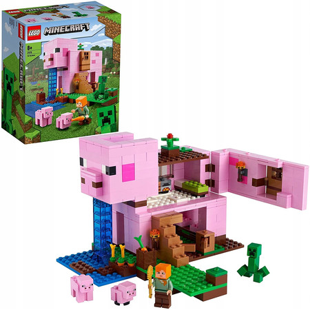 LEGO Minecraft Dom Świnia Alex Crepper Eksplozja