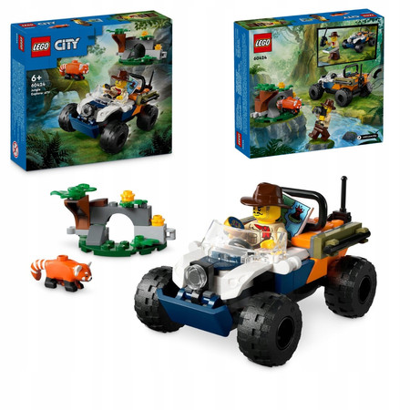 Lego City 60424 Samochód Terenowy Quad Badacza Dżungli Panda Czerwona Auto
