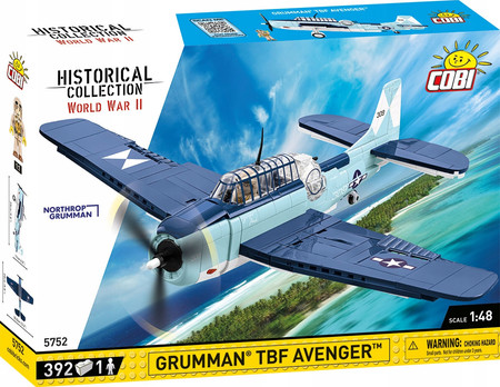 Klocki Wojskowe COBI 5752 Samolot Grumman TBF Avenger 392 El Polski Produkt