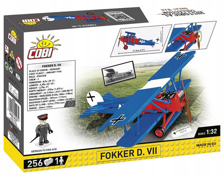 Klocki COBI 2994 Samolot Fokker D. VII figurka Rudolfa Bertholda