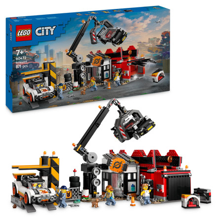 LEGO City 60472 Złomowisko z samochodami Recykling Zgniaciarka Dźwig Złom