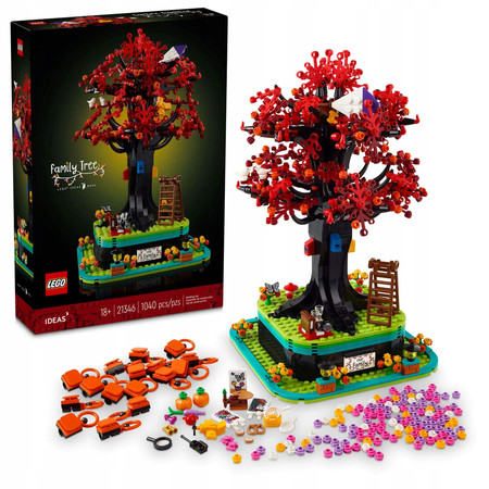 LEGO Ideas 21346 Rodzinne Drzewo Duży Zestaw 1040 el. Ozdoba Zawieszki