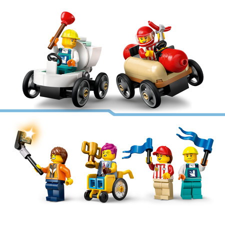 LEGO City 60460 Tor Wyścigowy z Rampami Wyścigówki Samochody Hotdog Toaleta