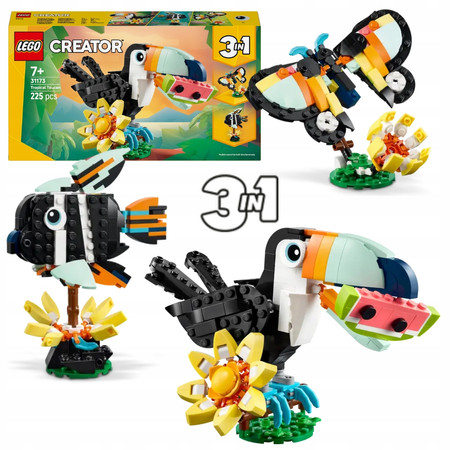 Lego Creator 3w1 31173 Dzikie zwierzęta Tropikalny Tukan Ryba Motyl