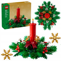 LEGO 40743 Świąteczna Dekoracja Stołu Świeca Liście Jagody Złote Gwiazdki
