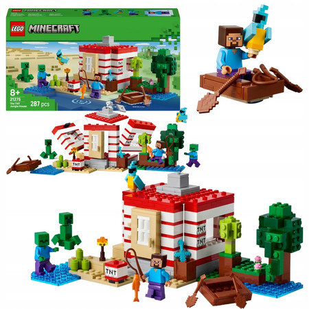 LEGO Minecraft 21275 - Dom TNT w Dżungli Papuga Wybuch Zombie Steve Creeper