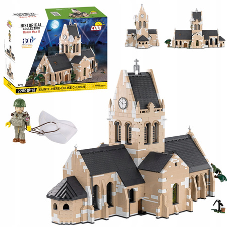 KLOCKI COBI 2299 Kościół w Sainte-Mère-Église HC WW2 2280 El. Normandia