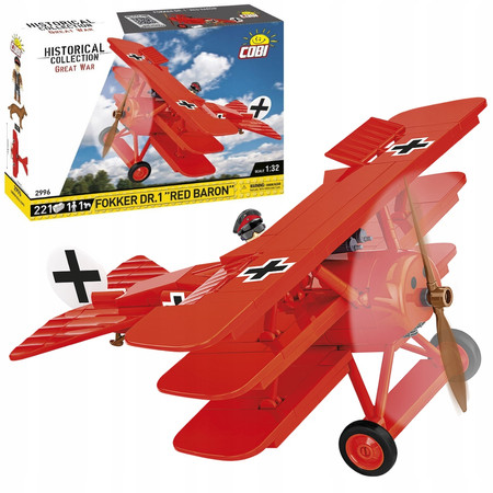 Klocki COBI 2996 samolot FOKKER DR.I "RED BARON" 217K