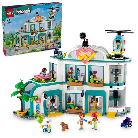 LEGO Friends 42621 Szpital Duży Zestaw Helikopter Oddział Położniczy Winda