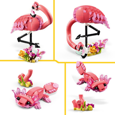 LEGO Creator 31170 Dzikie zwierzęta Różowy Flaming Papuga Kakadu Aksolotl