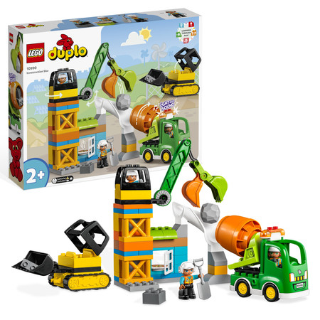 LEGO Duplo Plac Budowy Dźwig Betoniarka 3 figurki 10990