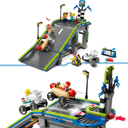 LEGO City 60460 Tor Wyścigowy z Rampami Wyścigówki Samochody Hotdog Toaleta