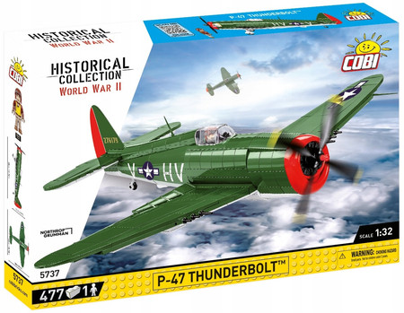 Polskie Klocki Wojskowe COBI 5737 samolot myśliwski P-47 Thunderbolt