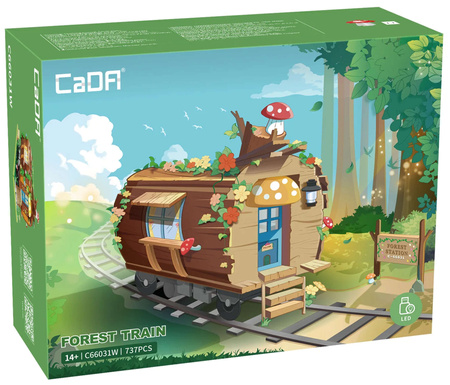Klocki Cada Forest Train Leśna Stacja Otwierany Dom Domek Oświet. LED 737EL