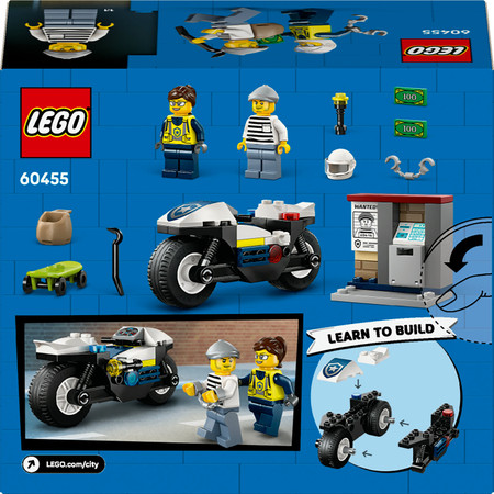 LEGO City 60455 Pościg na Motocyklu Policyjnym Miasto Policja Złodziej