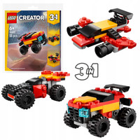 LEGO Creator 30691 Mały monster truck do przebudowania Wyścigówka Samolot
