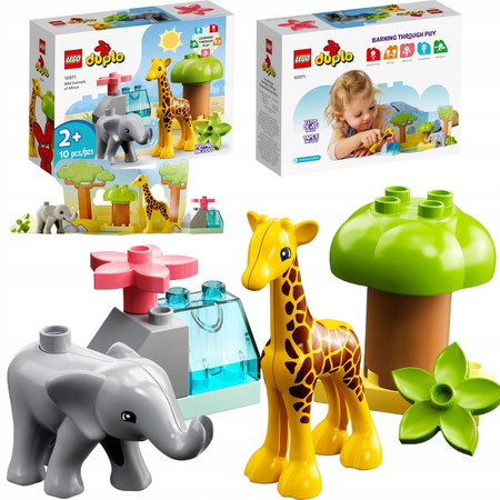 LEGO Duplo 10971 Dzikie Zwierzęta Słoń Żyrafa Duże klocki dla 2 3 4 Latka