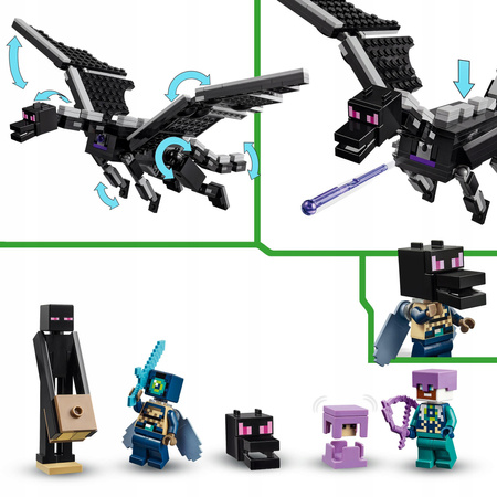 LEGO Minecraft 21264 Ruchomy Smok Kresu i Statek Kresu Enderman Rycerz